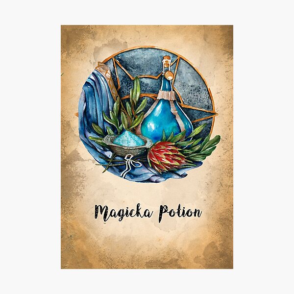 Magicka Potion and ingredients Photographic Print
