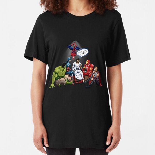 AND THAT'S HOW I SAVED THE WORLD! - Jesus Slim Fit T-Shirt