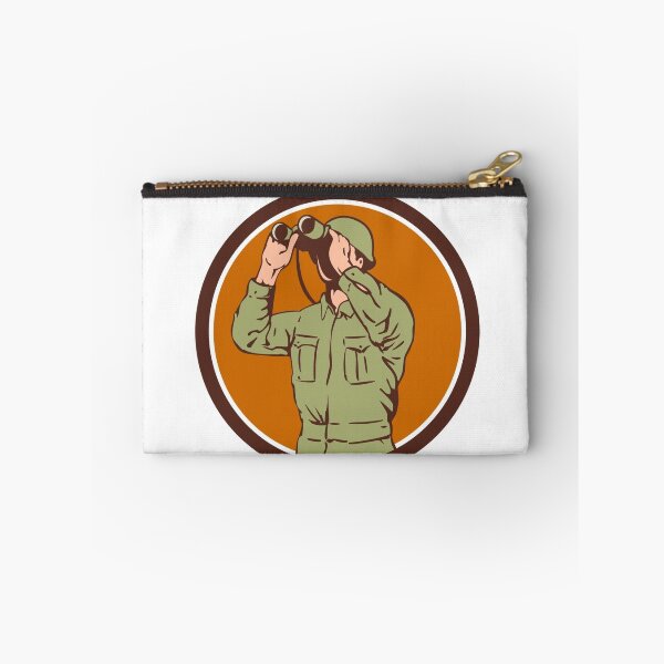 Item preview, World War Two American Soldier Binoculars Retro Circle designed and sold by patrimonio.