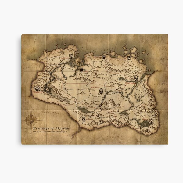 Skyrim Map Canvas Print