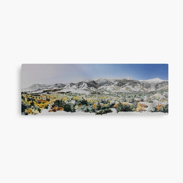Original watercolor of the Colorado Springs front range Metal Print