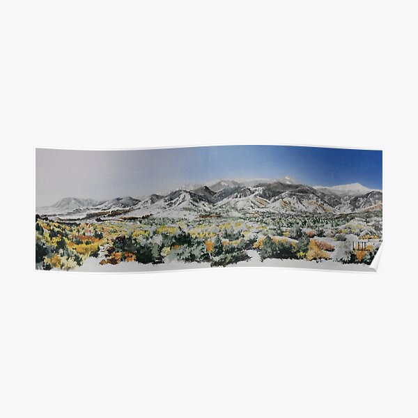 Original watercolor of the Colorado Springs front range Poster