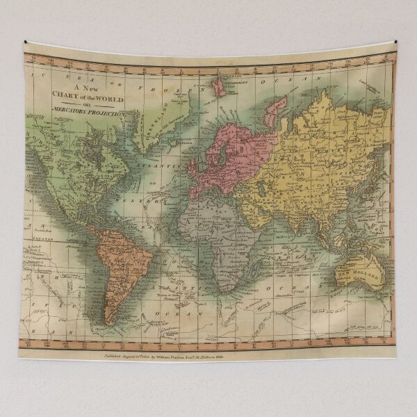 Item preview, Vintage Map of The World (1811) designed and sold by BravuraMedia.