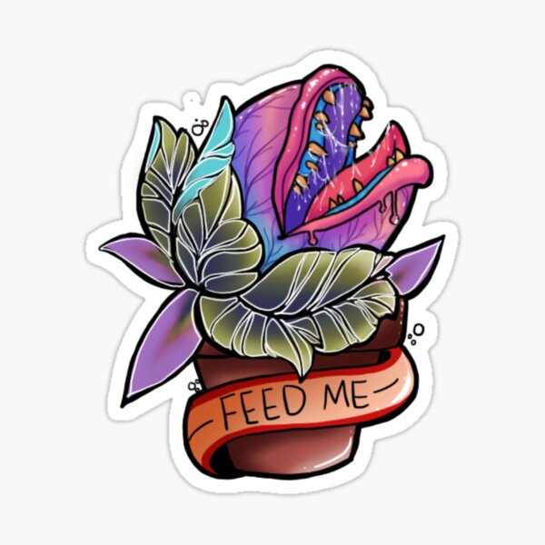 Feed Me Dino Cafe Clear Stickers