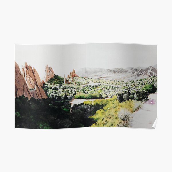 Original watercolor of Garden of the Gods Poster