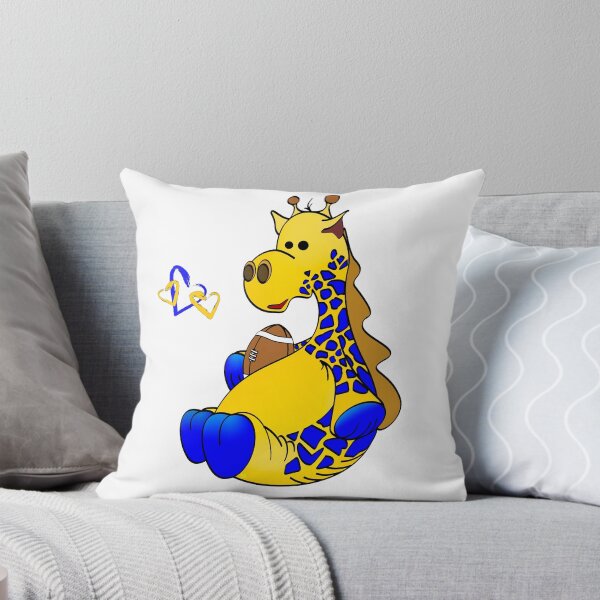 Item preview, Blue Gold Football Giraffe Cartoon designed and sold by Scott Hayes.