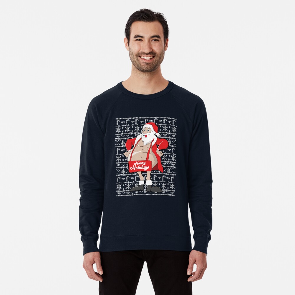 Santa Naked Christmas Ugly Sweater Sticker for Sale by frittata | Redbubble