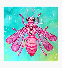 Pink Bee - Acrylic Painting Photographic Print