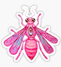 Pink Bee - Acrylic Painting Sticker