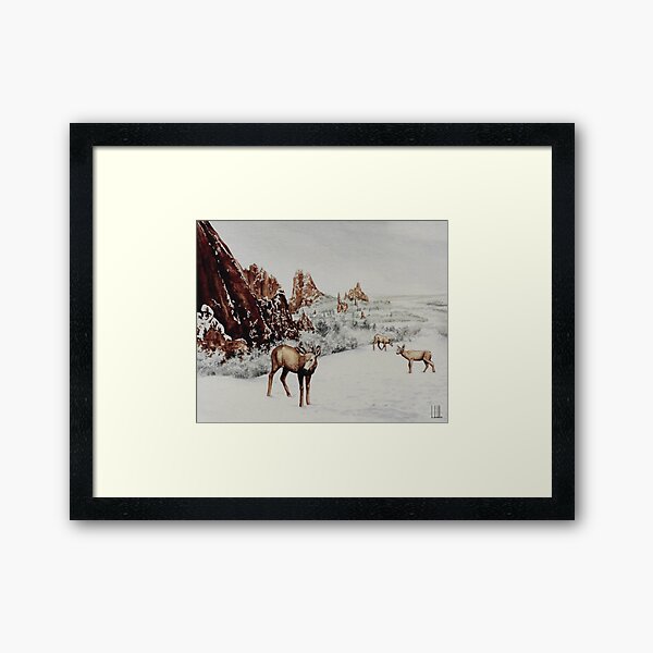 Original watercolor of Garden of the Gods Framed Art Print