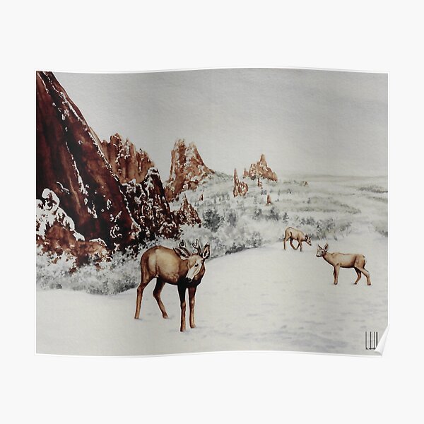 Original watercolor of Garden of the Gods Poster