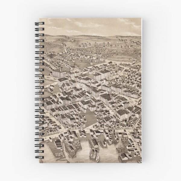 Item preview, Vintage Pictorial Map of Lynn MA (1879) designed and sold by BravuraMedia.