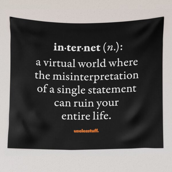 Item preview, 16686-01-BDK - Diccionario Uselesstuff® - Internet - Malinterpretar (blanco) designed and sold by Uselesstuff.