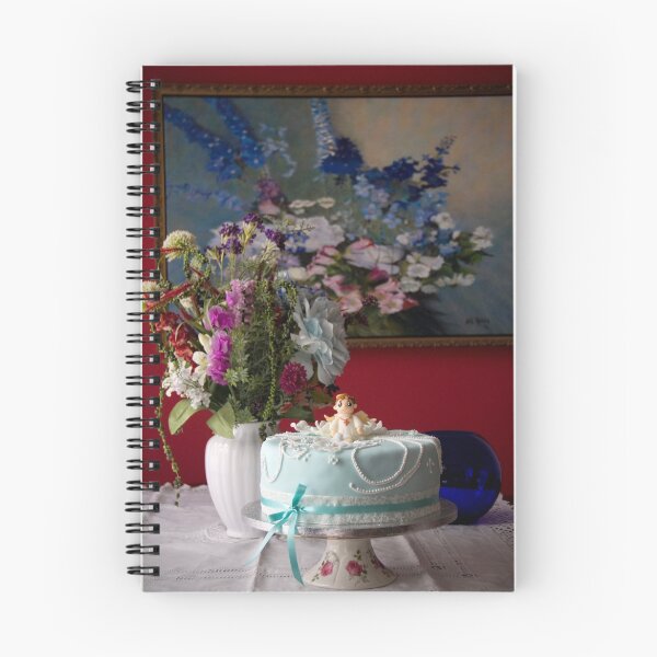 Item preview, blue angel cake near flowers designed and sold by caughtinmotion.