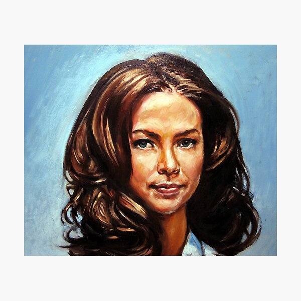 australian girl bathed in the light of a pure blue continent Photographic Print