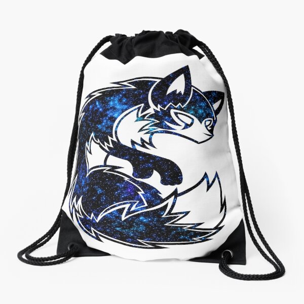Galaxy Fox Drawstring Bag