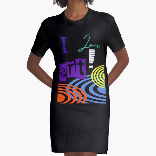 i LOVE ART RETRO GRAPHIC DESIGN BY JANE HOLLOWAY Graphic T-Shirt Dress