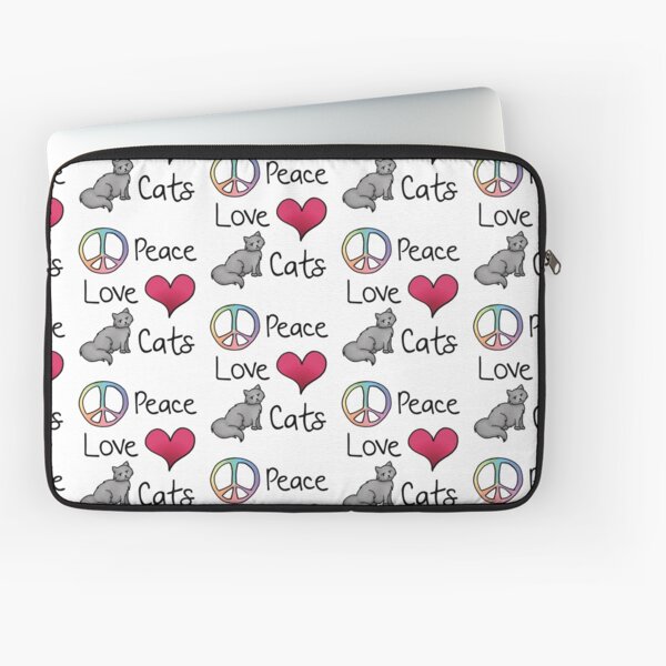 Peace Love Cats Laptop Sleeve