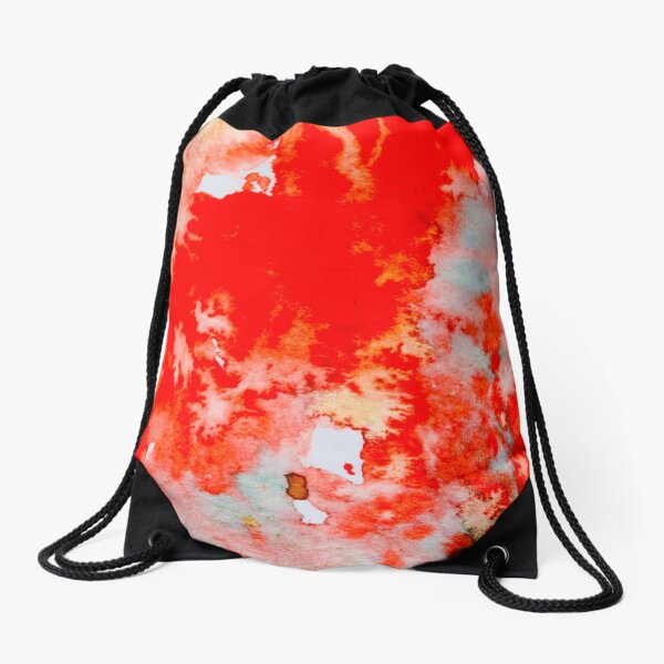 Abstract: Scarlet and Teal Drawstring Bag