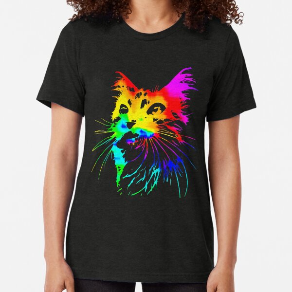 Item preview, Tie dye cat, Rainbow cat, feline the purride designed and sold by Chardo55.