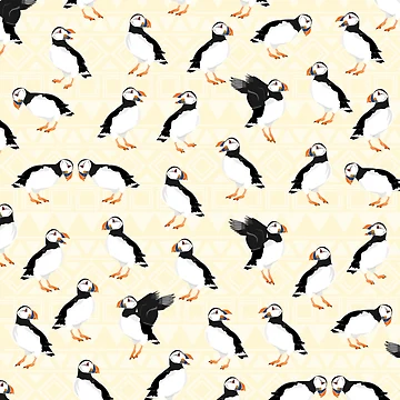 Artwork thumbnail, Puffin Pattern by ekpatterns