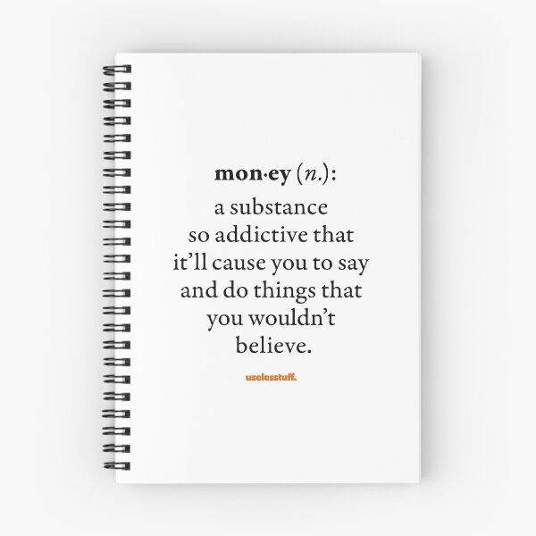 Item preview, 16688-01-BLT - Diccionario Uselesstuff® - Dinero - Sustancia (negro) designed and sold by Uselesstuff.