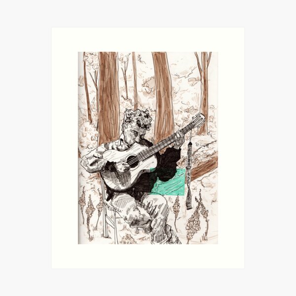 Item preview, Phil Elverum with a Guitar designed and sold by sketchcatch.