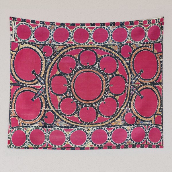 Item preview, Tashkent Suzani Uzbekistan  Antique Carpet designed and sold by Vicky Brago-Mitchell®.
