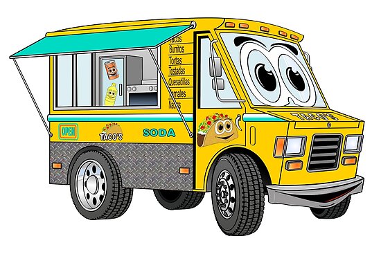 Cartoon Gold Taco Truck Poster By Scott Hayes