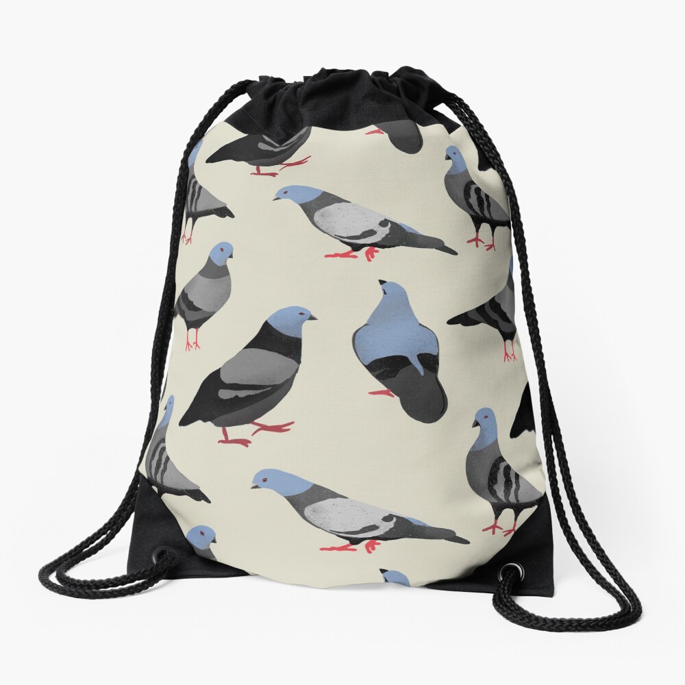Design 33 - The Pigeons Drawstring Bag