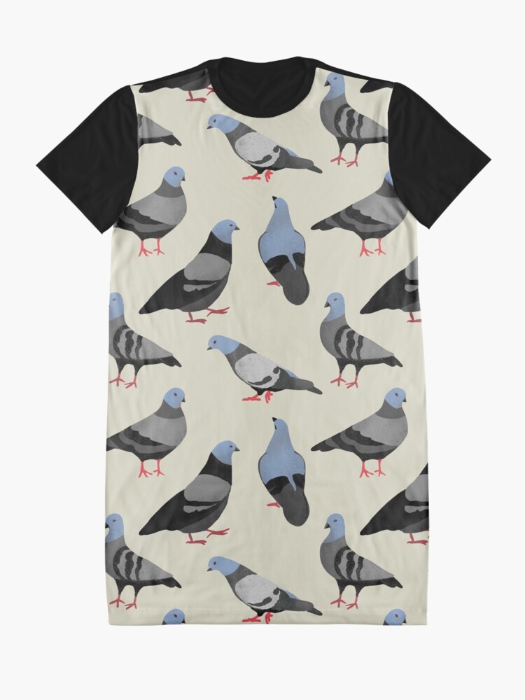 Alternate view of Design 33 - The Pigeons Graphic T-Shirt Dress
