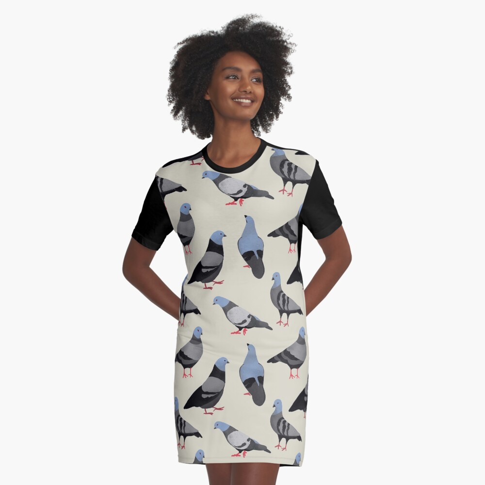 Design 33 - The Pigeons Graphic T-Shirt Dress