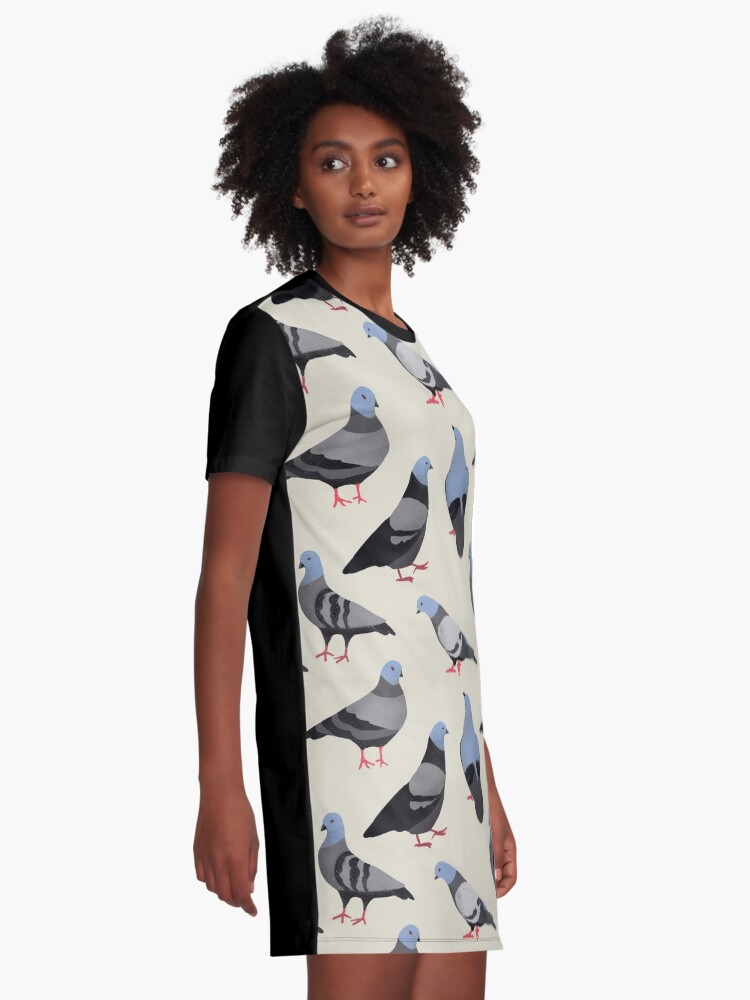 Alternate view of Design 33 - The Pigeons Graphic T-Shirt Dress