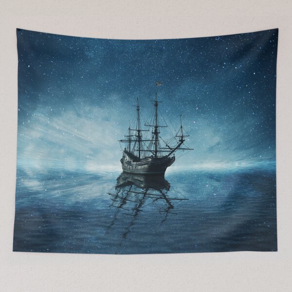 Item preview, ghost ship under starry sky designed and sold by psychoshadow.
