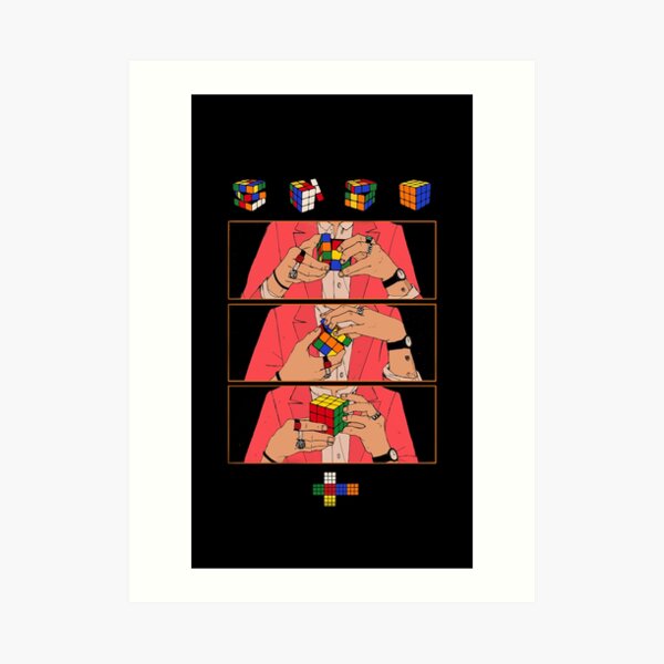 Harry Styles Tour Art Rubix Cube Art Print