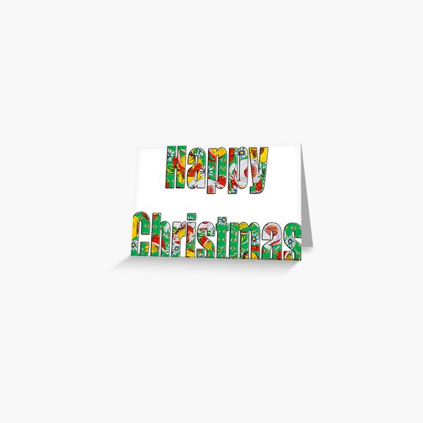 Canal flowers pattern happy christmas Greeting Card