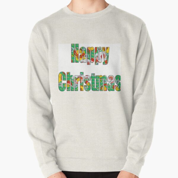 Canal flowers pattern happy christmas Pullover Sweatshirt