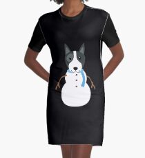 Vestido camiseta Camiseta de Navidad de Bullman Terrier del perro de muñeco de nieve para navidad