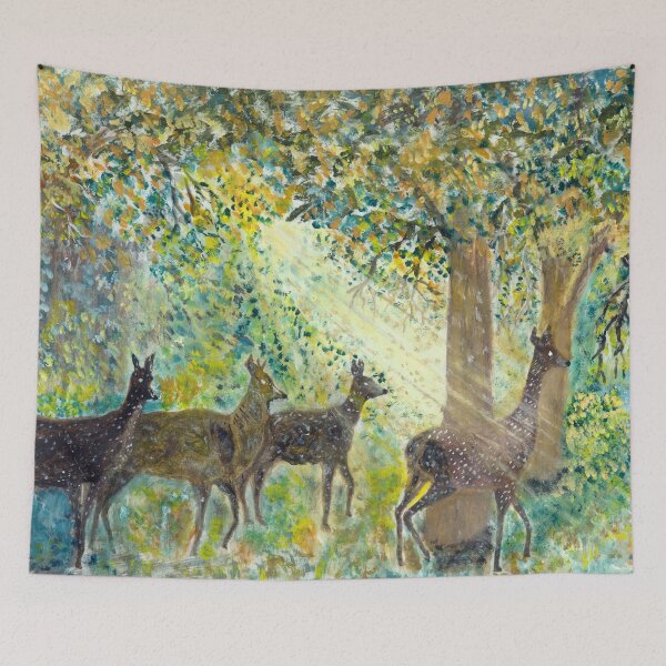 Aperçu de l'œuvre Adorable deers 2 - couleur acrylique originale - numérisée à 600 dpi créée et vendue par TICU.