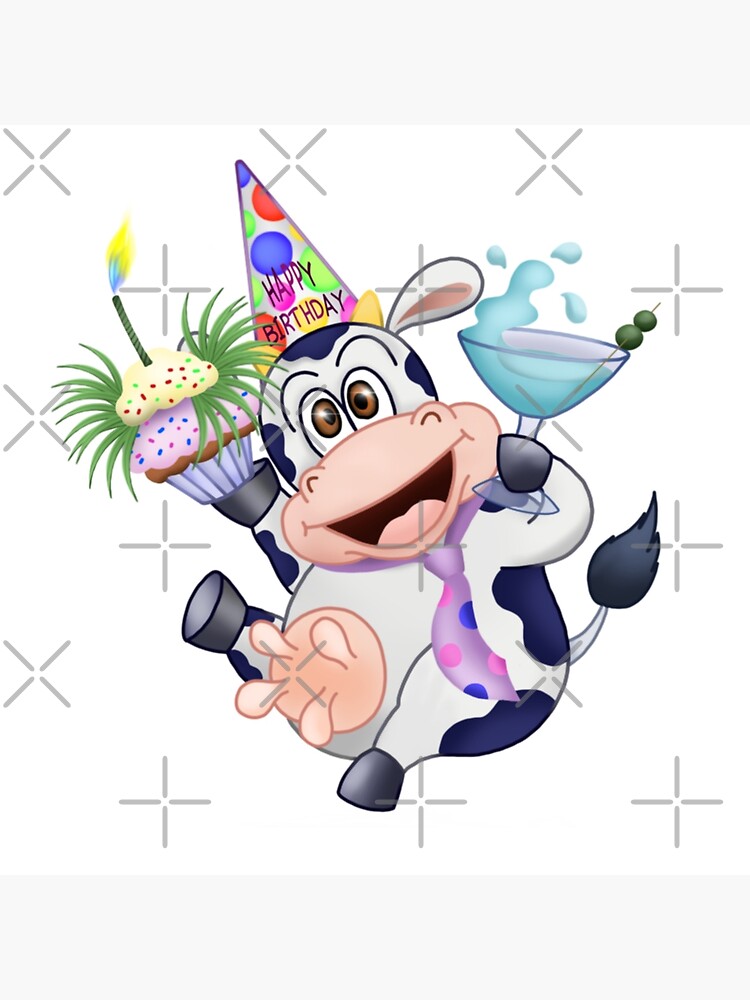 Carte De Vœux Joyeux Anniversaire Version Vache Par Ritalaiart Redbubble