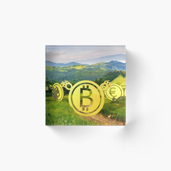 Bearish currency on slope of a hill Acrylic Block