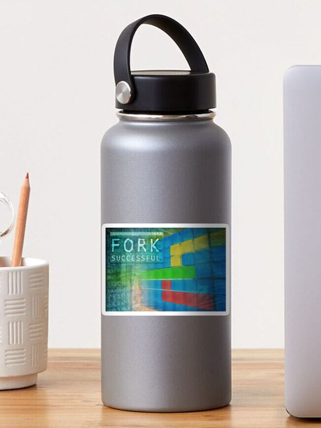 Thumbnail 1 of 3, Sticker, Blockchain hard fork successful. 3D illustration designed and sold by mike-pellinni.