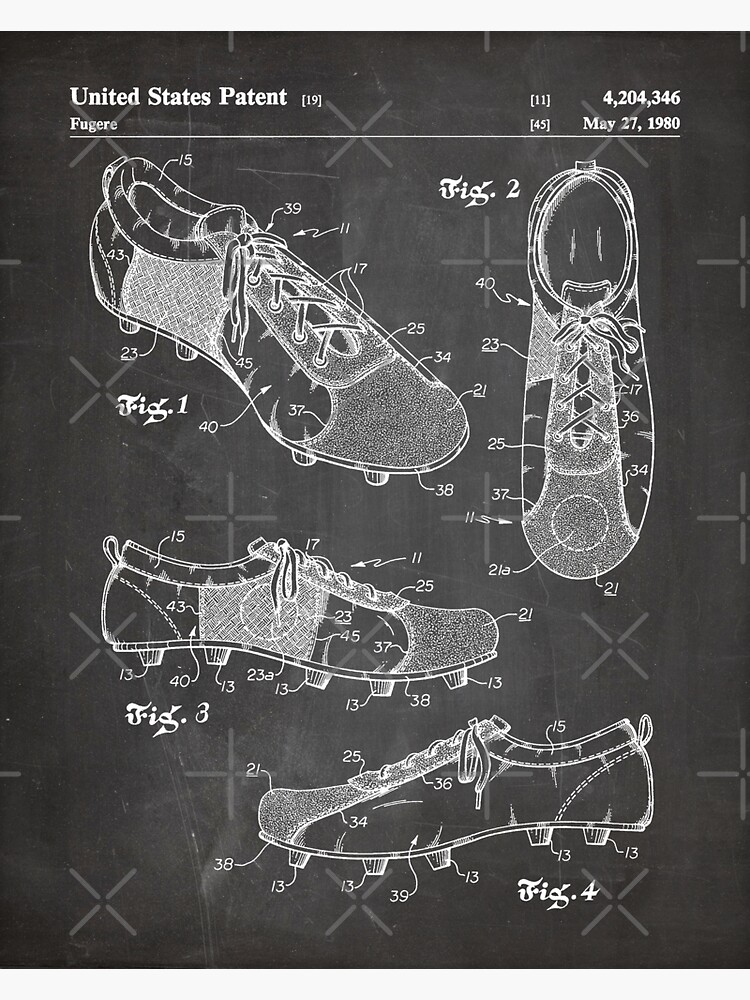 "Soccer Boots Patent Football Boots Art Black Chalkboard" Sticker