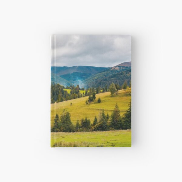 overcast autumn day in mountains Hardcover Journal