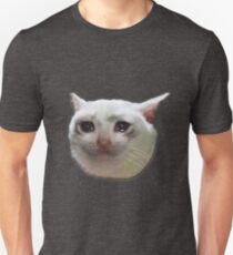 weinende weiße Katze Slim Fit T-Shirt