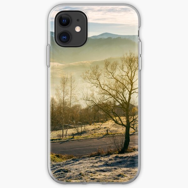 rural valley in autumn at sunrise iPhone Soft Case