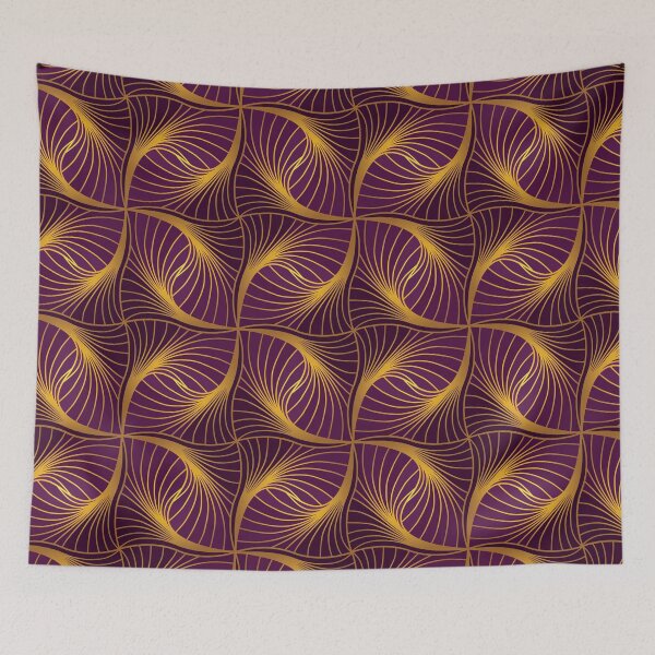 Item preview, Aubergine and Gold Geometric - Abstract Geometric Pattern  by Amanda M Lucas designed and sold by Amanda Lucas.