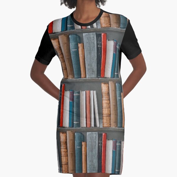 Bookshelves (#1) Graphic T-Shirt Dress
