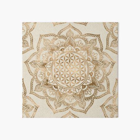 Flower of Life in Lotus - pastel golds and canvas Art Board Print