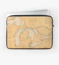 Vintage Map of The Great Lakes (1921) Laptop Sleeve